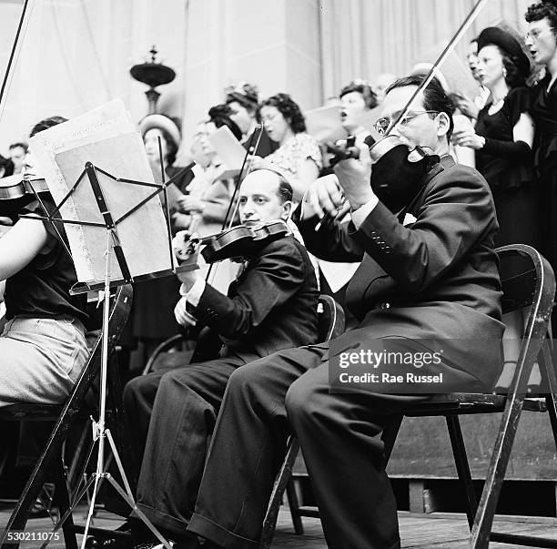 View of a concert sponsored by WNYC radio and held at the Brooklyn Museum, Brooklyn, New York, New York, 1947.