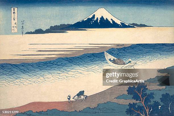 The Tama River in Musashi Province by Katsushika Hokusai , 1823-29. Print from the series Fugaku sanjurokkei .