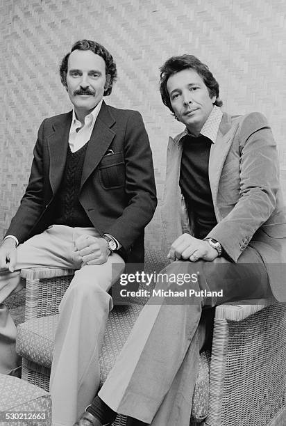 American recording executive Jerry Moss with bandleader Herb Alpert, 4th October 1974. They are the joint founders of the record label A&M Records.