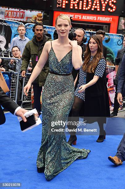 Mia Wasikowska attends the European Premiere of "Alice Through The Looking Glass" at Odeon Leicester Square on May 10, 2016 in London, England.