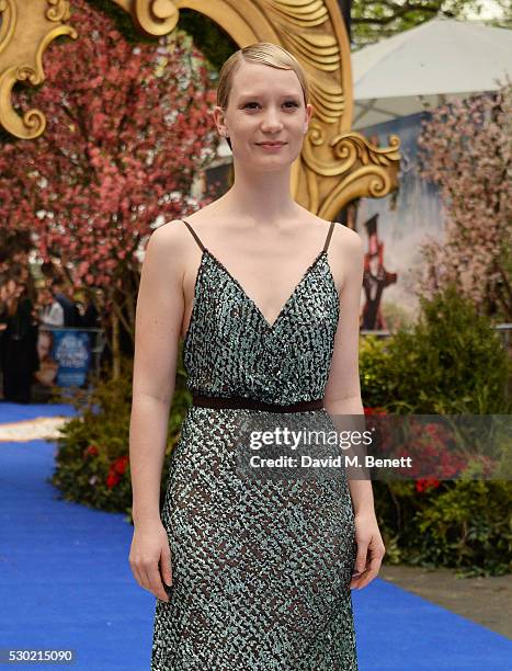 Mia Wasikowska attends the European Premiere of "Alice Through The Looking Glass" at Odeon Leicester Square on May 10, 2016 in London, England.