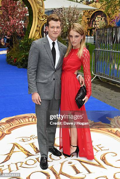 Ed Speleers and Asia Macey attend the European Premiere of "Alice Through The Looking Glass" at Odeon Leicester Square on May 10, 2016 in London,...