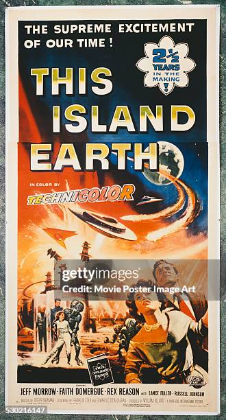 Poster for Joseph M. Newman's 1955 horror film 'This Island Earth' starring Jeff Morrow and Faith Domergue.