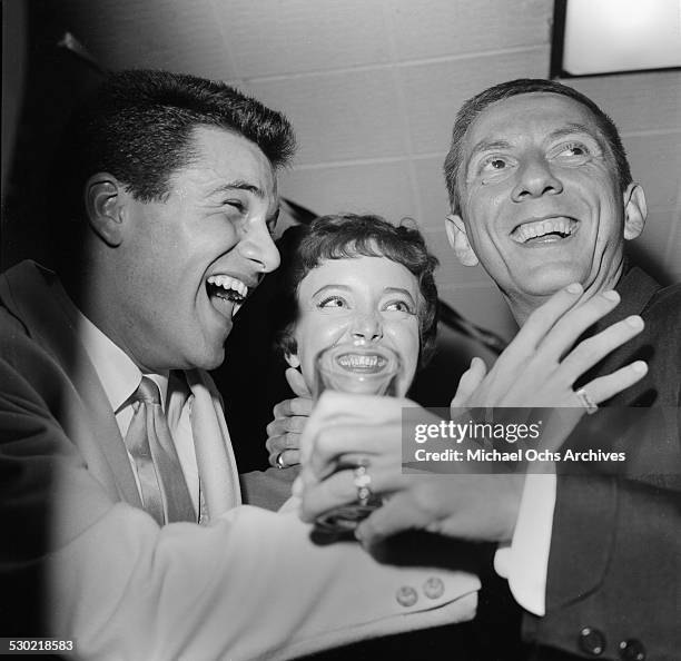 Writer/Producer Aaron Spelling and friends attend a party in Los Angeles,CA.