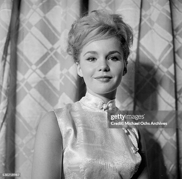  Tuesday Weld Portrait in Black Dress with Red