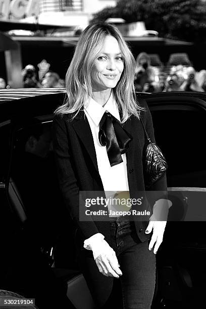 Vanessa Paradis is seen arriving at Jury Members Welcome Cocktail at Hotel Martinez during the annual 69th Cannes Film Festival at on May 10, 2016 in...