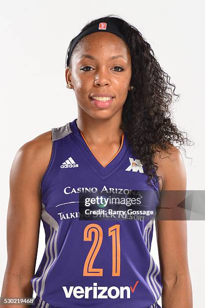 Nirra Fields of the Phoenix Mercury poses for a head shot during Media Day on May 9, 2016 at the Talking Stick Resort Arena in Phoenix, Arizona. NOTE...
