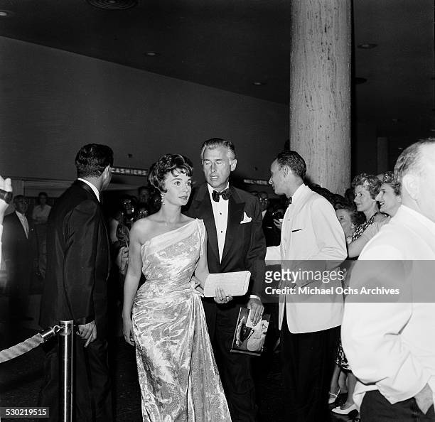 Actress Jean Simmons and husband actor Stewart Granger attend an event in Los Angeles,CA.