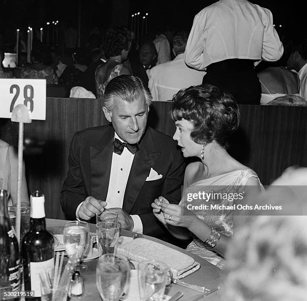 Actress Jean Simmons and husband actor Stewart Granger attend an event in Los Angeles,CA.