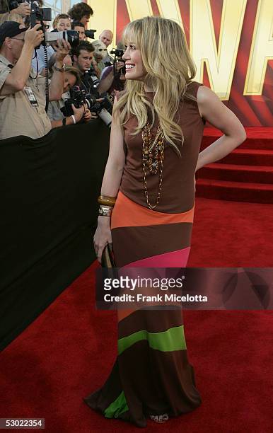 Actress Hilary Duff arrives to the 2005 MTV Movie Awards at the Shrine Auditorium June 4, 2005 in Los Angeles, California. The 14th annual award show...
