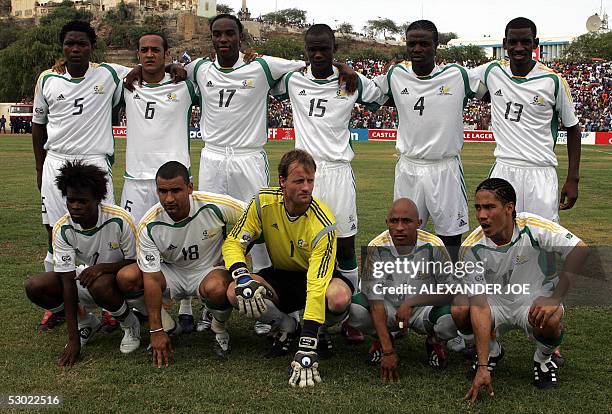 South Africa National Football team that played against Cape Verde in a World Cup qualifier match in Praia, Cape Verde, 04 June 2005. . Arthur Zwane,...