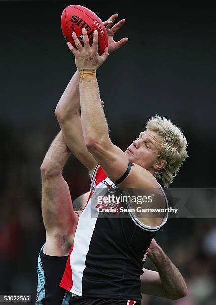 Nick Riewoldt for St Kilda in action during the AFL round 11 match between the St Kilda Saints and Port Adelaide Power at the Aurora Stadium June 5,...