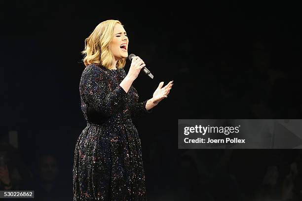 Adele performs at Barclaycard Arena on May 10, 2016 in Hamburg, Germany.