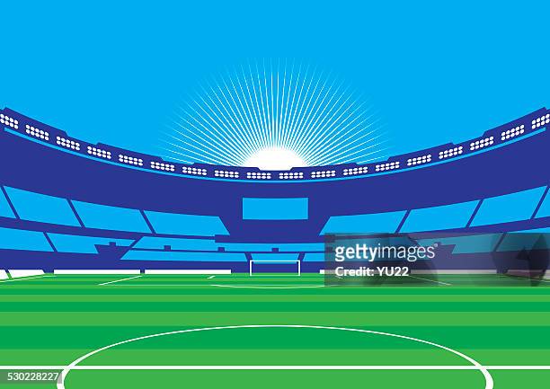 fußball-football-stadion - football feld stock-grafiken, -clipart, -cartoons und -symbole