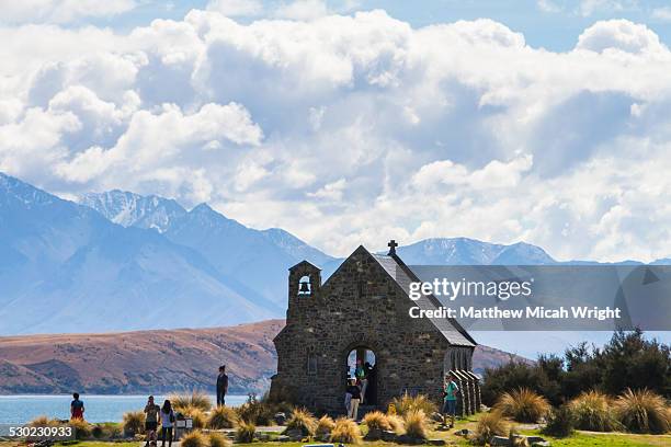 the church of the good shepherd. - lake tekapo new zealand stock pictures, royalty-free photos & images