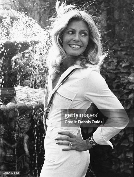 Portrait of model and former Miss World winner Marjorie Wallace, London, November 18th 1975.