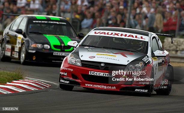 Colin Turkington of Great Britain drives his VX Racing Vauxhall Astra during round 7 of the Dunlop MSA British Touring Car Championship race held at...