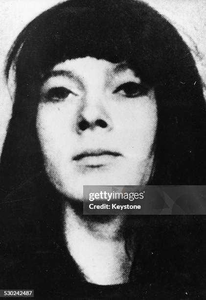 Portrait of Irmgard Moeller, member of the Baader-Meinhof gang of the Red Army Faction, printed following her suicide attempt in prison, October 17th...