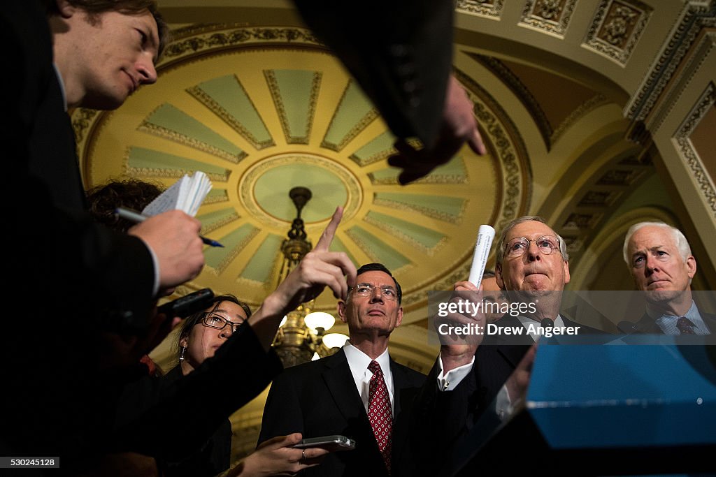 Senate Lawmakers Address The Press After Their Weekly Policy Meetings