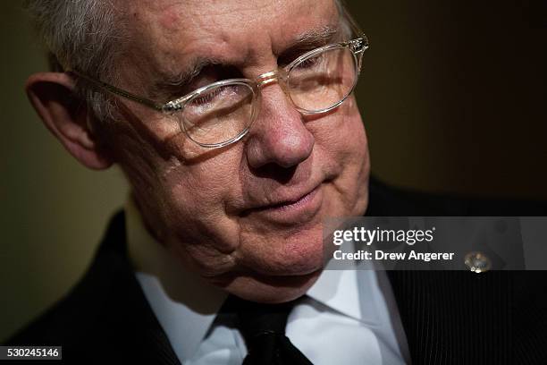 Senate Minority Leader Harry Reid pauses during a news conference after their weekly policy meeting with Senate Republicans, at the U.S. Capitol, May...