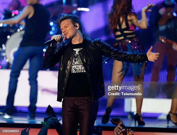 Show -- Pictured: Michael Telo on stage during the 2014 Billboard Latin Music Awards, from Miami, Florida at the BankUnited Center, University of...