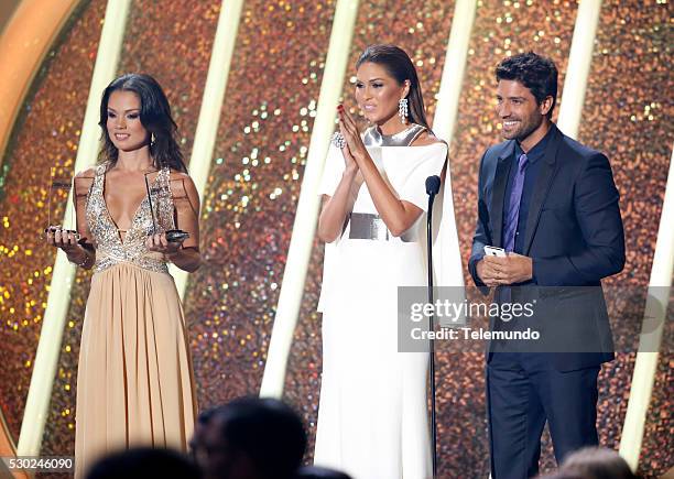 Show -- Pictured: Gabriela Isler and David Chocarro on stage during the 2014 Billboard Latin Music Awards, from Miami, Florida at the BankUnited...