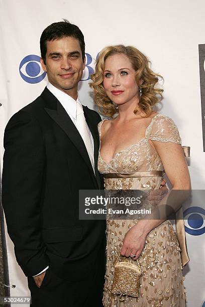 Actress Christina Applegate and her husband actor Johnathon Schaech attends the 59th Annual Tony Awards at Radio City Music Hall June 5, 2005 in New...