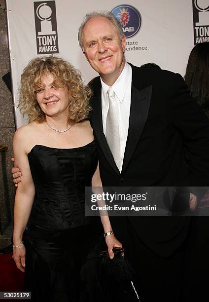 Actor John Lithgow and his wife Mary Yeager attend the 59th Annual Tony Awards at Radio City Music Hall June 5, 2005 in New York City.