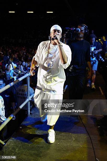 Rapper Ludacris performs at the Hot 97 Summer Jam 2005 Concert June 5, 2005 at Giant Stadium in East Rutherford, New Jersey.