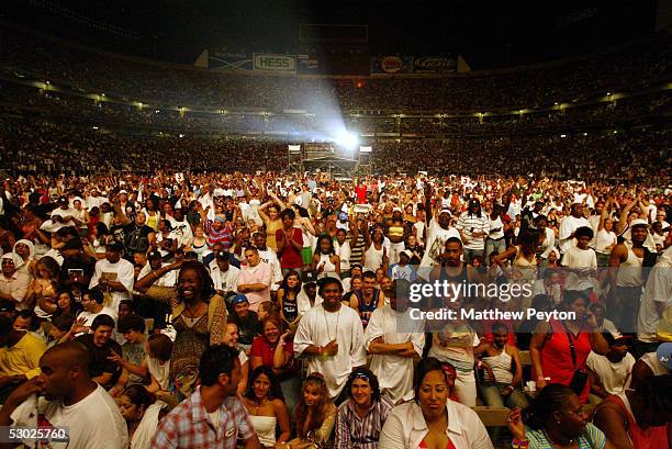 The crowd is seen during the Hot 97 Summer Jam 2005 Concert June 5, 2005 at Giant Stadium in East Rutherford, New Jersey.