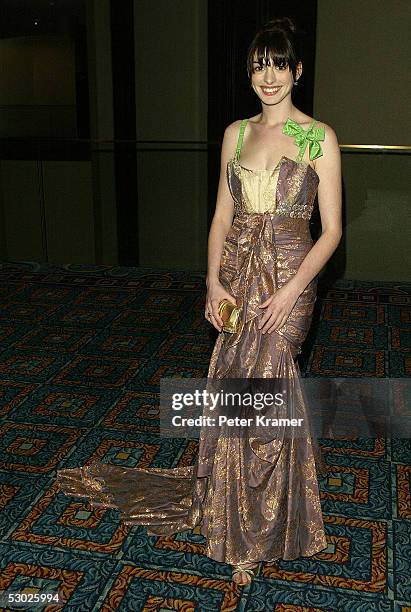 Actress Anne Hathaway attends the after party for the 59th Annual Tony Awards at the Marriott Marquis June 5, 2005 in New York City.