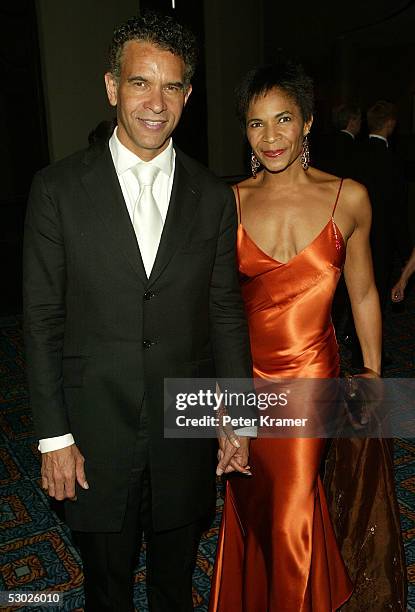 Actor Brian Stokes Mitchell and his wife Allyson attend the after party for the 59th Annual Tony Awards at the Marriott Marquis June 5, 2005 in New...