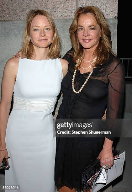 Actress Jodie Foster and actress Stockard Channing attend The 2005 Tony Awards Party & "The Julie Harris Award", which honored Stockard Channing, at...