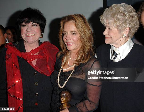 Actress JoAnne Worley, actress Stockard Channing and actress Elaine Stritch attend The 2005 Tony Awards Party & "The Julie Harris Award", which...