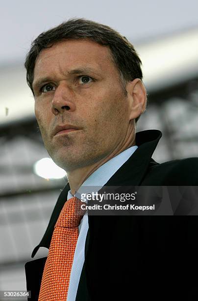 Head coach Marco van Basten of the Netherlands during the world championships qualification match between Netherlands and Romania on June 4, 2005 in...