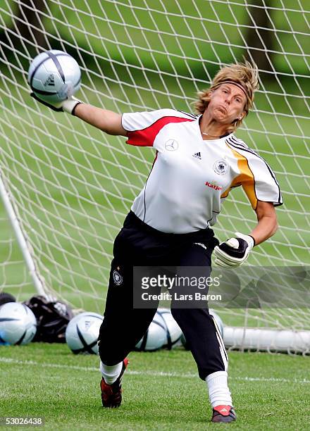 Goalkeeper Silke Rottenberg in action during the training session of the German Football National Team of the UEFA Women's Championship on June 4,...
