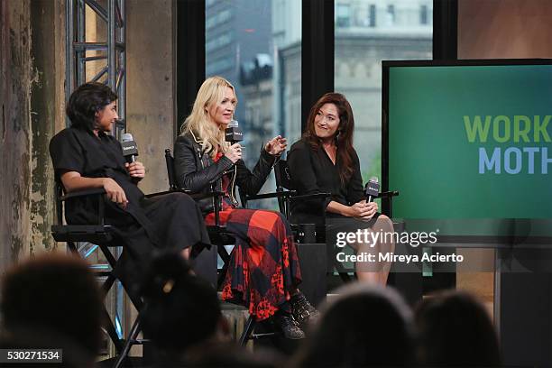 Shazi Visram, Zanna Roberts Rassi and Randi Zuckerberg discuss being a working mother at AOL Build Speaker Series with author Alicia Ybarbo on May...