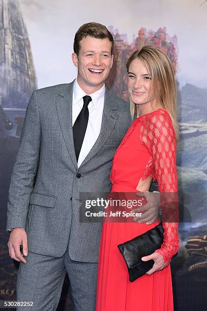 Ed Speleers and Asia Macey attend the European premiere of "Alice Through The Looking Glass" at Odeon Leicester Square on May 10, 2016 in London,...