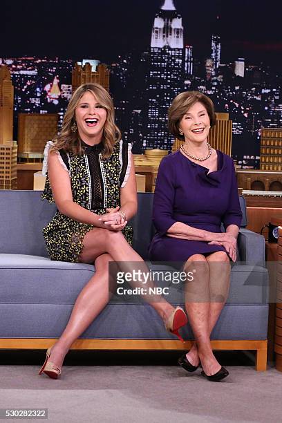 Episode 0468 -- Pictured: Jenna Bush Hager and Former First Lady Laura Bush on May 10, 2016 --