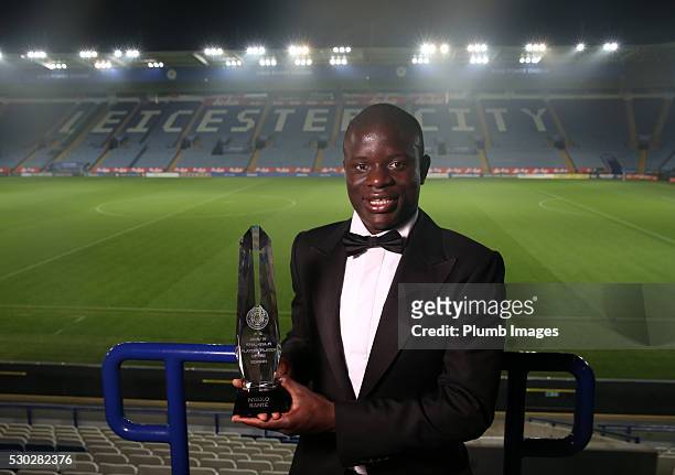 Players player of the year award winner N'Golo Kante during the Leicester City Awards Evening at the King Power Stadium on May 10th , 2016 in...