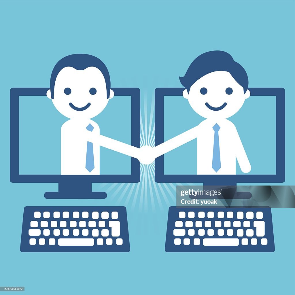 Computer Screen Handshake Handshake With Pc High-Res Vector Graphic - Getty Images