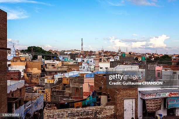 view from bhandasar jain temple ii - bikaner stock-fotos und bilder