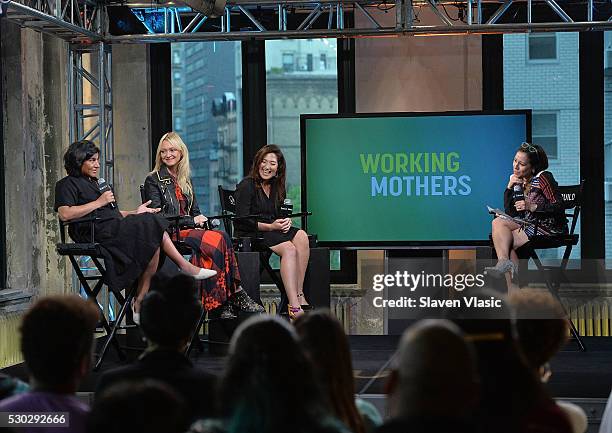 Shazi Visram, Zanna Roberts Rassi, Randi Zuckerberg, and moderator Alicia Ybarboat discuss "Celebrate Working Mothers with Alicia Ybarboat" at AOL...