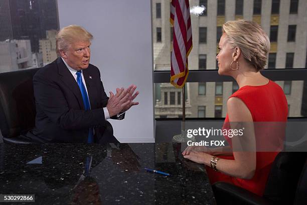 Megyn Kelly and Donald Trump during the FOX special "MEGYN KELLY presents" airing Tuesday, May 17 on FOX.