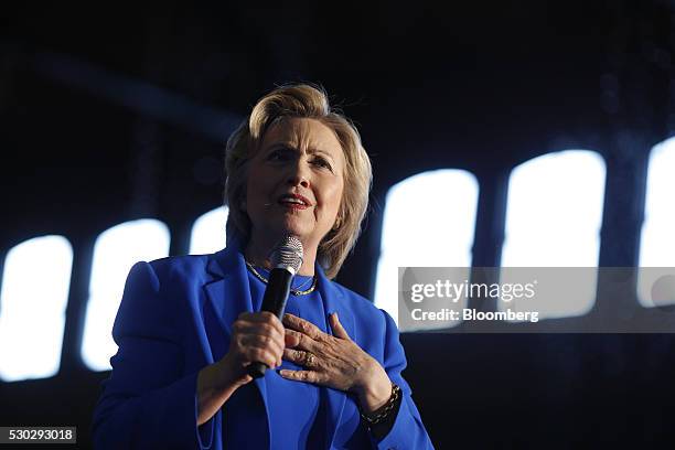 Hillary Clinton, former Secretary of State and 2016 Democratic presidential candidate, speaks during a campaign event in Louisville, Kentucky, U.S.,...