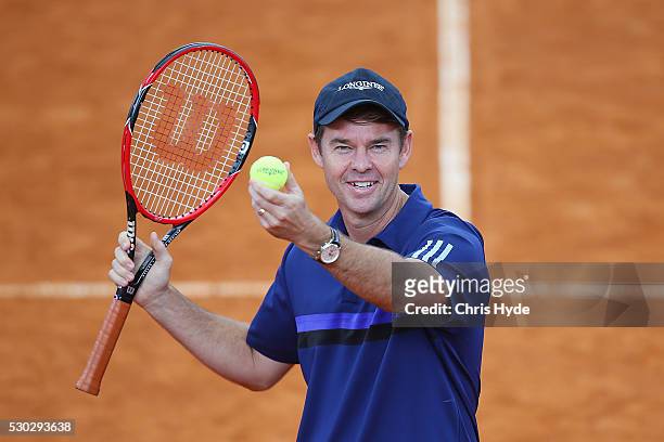 Todd Woodbridge poses during the Australian Launch of the Longines Future Tennis Aces Tournament at Queensland Tennis Centre on May 11, 2016 in...