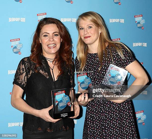 Rachel Tucker and Carrie St. Louis attend 2016 Broadway.com Audience Choice Awards Reception at 48 Lounge on May 10, 2016 in New York City.