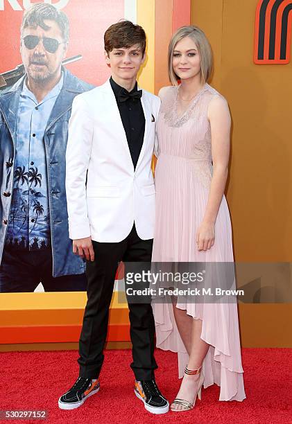 Actor Ty Simpkins and actress Ryan Simpkins attend the premiere of Warner Bros. Pictures' 'The Nice Guys' at TCL Chinese Theatre on May 10, 2016 in...