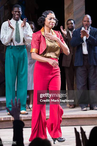 Actress Heather Headley attends "The Color Purple" Curtain Call at The Bernard B. Jacobs Theatre on May 10, 2016 in New York City.
