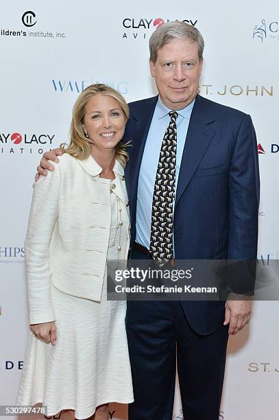 Tricia Elattrache and Stanley Druckenmiller attend CHIPS Luncheon Featuring St. John at Beverly Hills Hotel on May 10, 2016 in Beverly Hills,...